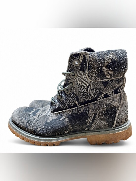 Timberland Other - Timberland Men's Size 6 Green Black Camo Hiking Boots Lace Up Outdoor Trail Shoe